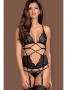 Комплект Obsessive Mixty corset Черный