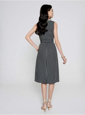 Платье в полоску без рукавов из вискозы премиального качества LPL 1141 || Плаття жін. CE LPL 1141, р.170-96-102, black-white