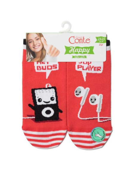 Носки жен. хлопковые Conte HAPPY 19С-114СП, р.23-25, 167 красный