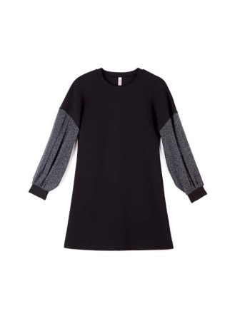 Платье А-силуэта с объемными рукавами из люрекса 851 || Плаття жін. CE LPL 851, р.170-92-98, Nero