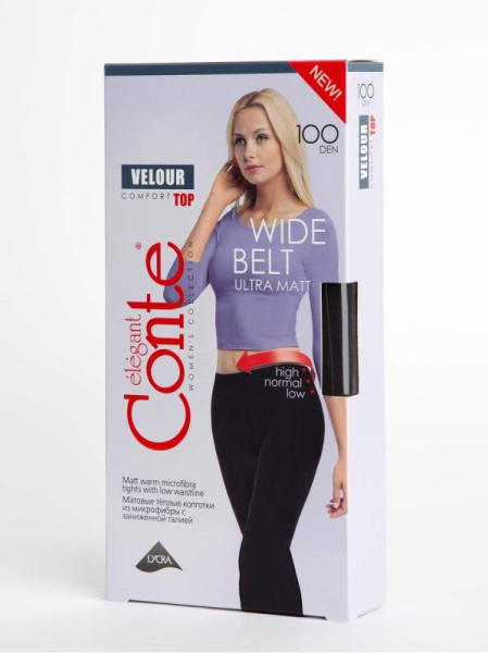 Матовые колготки VELOUR TOP 100 Lycra, р.4, Nero Матовые колготки VELOUR TOP 100 Lycra, р.4, Nero