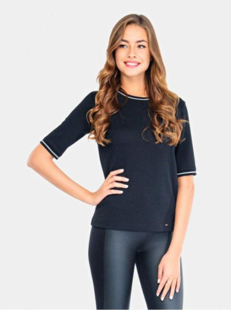 Фактурный джемпер в стиле спорт-шик LD 685 || ВТЖ Джемпер жін. CELG LD 685, р.170,176-100, чорний Фактурный джемпер в стиле спорт-шик LD 685 || ВТЖ Джемпер жін. CELG LD 685, р.170,176-100, чорний