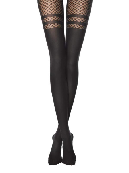 Колготки в крупную сетку с имитацией гольфинов IMPULSE Lycra, р.4, Nero Колготки в крупную сетку с имитацией гольфинов IMPULSE Lycra, р.4, Nero