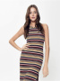 Облегающее платье миди на тонких бретелях LPL 922 || Плаття жін. CE LPL 922, р.170-88-94, black stripes