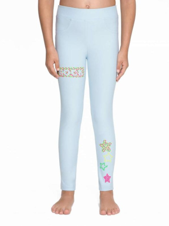 Джеггинсы с ярким рисунком из неоновых стразов ROConte Kids STAR, р.134, 140-72