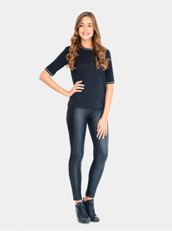 Фактурный джемпер в стиле спорт-шик LD 685 || ВТЖ Джемпер жін. CELG LD 685, р.170,176-100, чорний Фактурный джемпер в стиле спорт-шик LD 685 || ВТЖ Джемпер жін. CELG LD 685, р.170,176-100, чорний