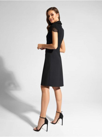 Платье приталенного силуэта с фактурным кружевом LPL 1038 || Плаття жін. CE LPL 1038, р.164-84-90, black
