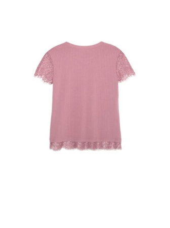 Фактурный топ из вискозы премиального качества с кружевом LD 1033 || Джемпер жін. CE LD 1033, р.170-88, deep dusty rose