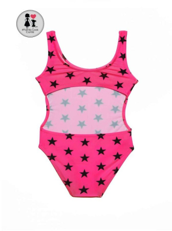 Слитный купальник со звездами SUPER STAR || Купальник дів. CE SUPER STAR, р.158-80, fucsia
