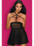 Комплект Obsessive Nettsy babydoll Черный