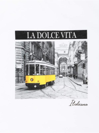 Белая хлопковая футболка с принтом &quot;Italia&quot; LD 1112 || Джемпер жін. CE LD 1112, р.170-100, white