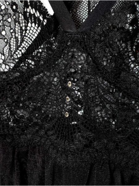 Пеньюар с кружевом и кристаллами Swarovski LHW 1087