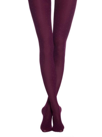 Колготки с рисунком &quot;точки&quot; POINT Lycra, р.2, marsala