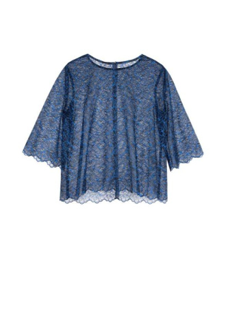 Кружевная вечерняя блузка LBL 1061 || Блуза жін. CE LBL 1061, р.170-100-106, black-royal blue