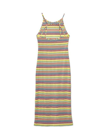 Облегающее платье миди на тонких бретелях LPL 922-1 || Плаття жін. CE LPL 922-1, р.170-84-90, yellow stripes