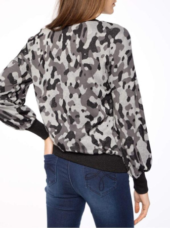 Ультрамодный джемпер с принтом &quot;камуфляж&quot; и мерцающим блеском 839 || Джемпер жін. CE LD 839, р.170-100, grey