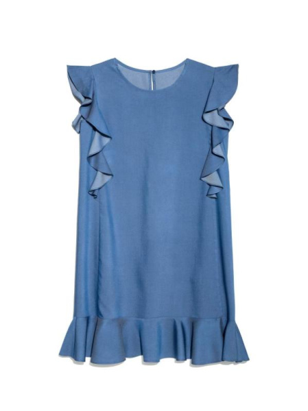 Джинсовое платье А-силуэта с воланами LPL 905