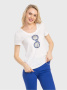Хлопковая футболка с рисунком &quot;очки&quot; LD 734 || ВТЖ Джемпер жін. CE LD 734, р.170-100, білий