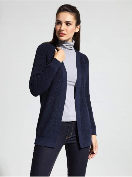 Удлиненный кардиган из итальянской пряжи с вискозой и хлопком LDK 076