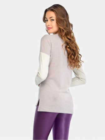 Джемпер с удлиненной спинкой LD 674 || ВТЖ Джемпер жін. CE LD 674, р.158,164-100, лазурний-бежевий