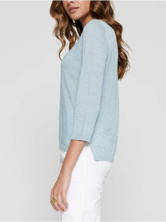 Вязаный фактурный джемпер из пряжи с вискозой и льном LDK 089 || Джемпер жін. CE LDK089 19С-131СП, р.170-84, grey-blue melange