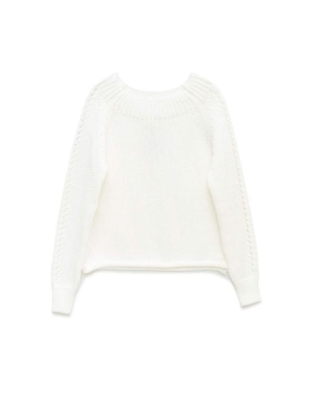 Вязаный джемпер с ажурными косами из объемной пряжи с хлопком LDK 093