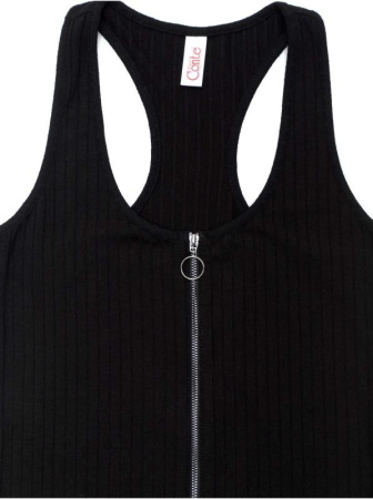 Боди в рубчик с застежкой на молнию LBD 1134 || Боді жін. CE LBD 1134, р.170-92-98, black