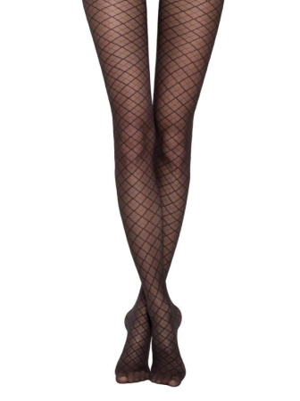 Колготки с геометрическим рисунком AFINA, р.3, Grafit