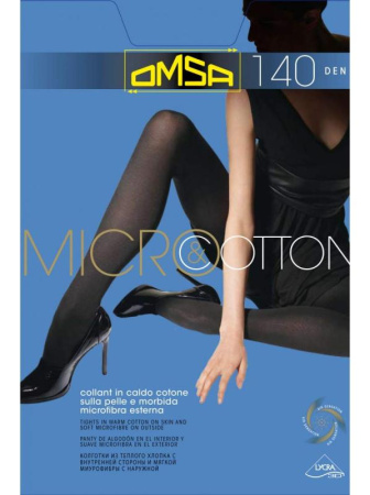 Колготки двухслойные тёплые OMSA Micro &amp; Cotton 140, 2, moro(шоколадный)
