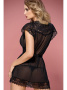 Комплект Obsessive 854-PEI-1 peignoir Черный