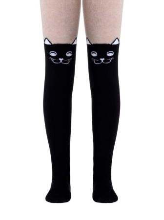 Колготки детские Conte Kids TIP-TOP, р.128-134, 466 чорний-бежевий