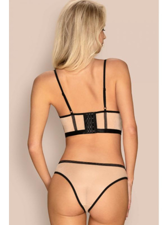 Комплект Obsessive Nudelia top Телесно-черный