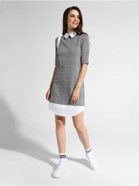 Платье в клетку с имитацией рубашки LPL 1052