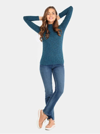 Фактурная водолазка LD 677 || ВТЖ Джемпер жін. CE LD 677, р.158,164-104, морська хвиля