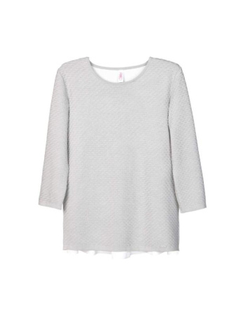 Фактурный вязаный джемпер с имитацией рубашки LDK 028 || ВТЖП Джемпер жін. CONTE ELEGANT LDK028 17С-118СП, р.158,164-88, блакитний