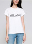 Белая футболка из мягкого хлопка с вышивкой  &quot;Milano&quot; LD 1128 || Джемпер жін. CE LD 1128, р.170-84, white
