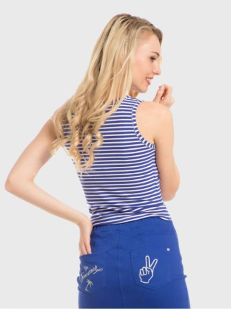 Топ из вискозы в полоску LD 731 || ВТЖ Джемпер жін. CE LD 731, р.170-100, василек-белый