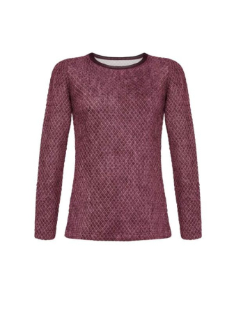 Фактурный джемпер с рукавами на молниях LD 625 || ВТЖ Джемпер жін. CELG LD 625, р.158,164-84, бордо