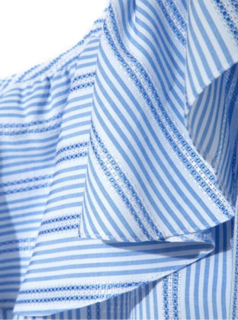 Ультрамодная блузка на одно плечо LBL 929 || Блуза жін. CE LBL 929, р.170-84-90, blue-white Ультрамодная блузка на одно плечо LBL 929 || Блуза жін. CE LBL 929, р.170-84-90, blue-white