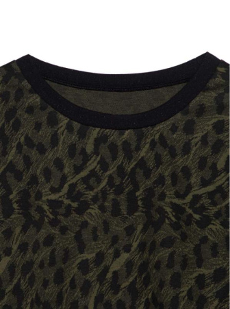 Свитшот c леопардовым рисунком LD 1054 || Джемпер жін. CE LD 1054, р.170-96, khaki leo