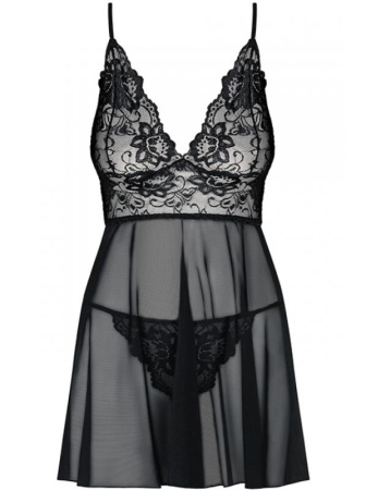 Комплект Obsessive Idillia babydoll  Черный