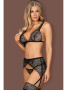Комплект Obsessive Firella garter belt set Черный
