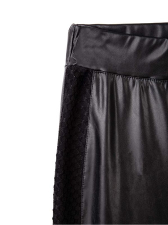 Ультрамодные леггинсы из искусственной кожи с лампасами GLOSS CHIC, р.170-98, Nero || Ультрамодні легінси з штучної шкіри з лампасами GLOSS CHIC, р. 164-90, Nero