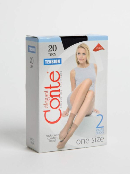 Носки с уплотненной резинкой TENSION 20 (2 пары)