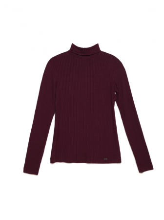 Классическая водолазка в рубчик из вискозы премиального качества LD 1028 || Джемпер жін. CE LD 1028, р.170-88, grape wine