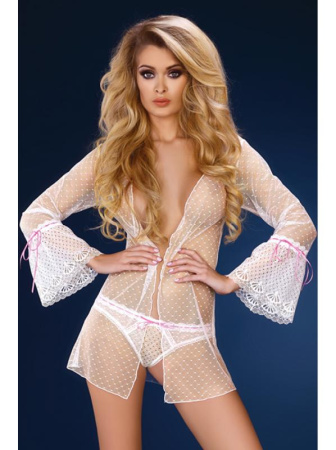 Пеньюар LivCo Corsetti Daralis Бело-розовый Пеньюар LivCo Corsetti Daralis Бело-розовый