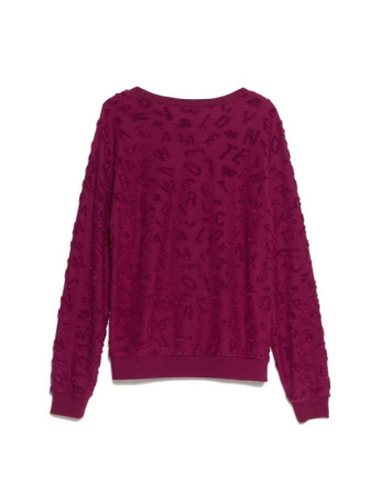 Ультрамягкий свитшот из фактурного трикотажа LD 1050 || Джемпер жін. CE LD 1050, р.170-104, red bordo