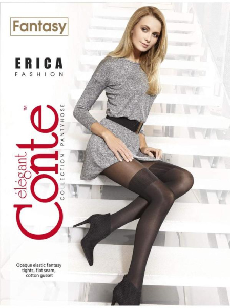 Колготки с имитацией гольфинов ERICA Lycra, р.4, Nero Колготки с имитацией гольфинов ERICA Lycra, р.4, Nero