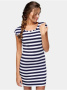 Туника из вискозы в полоску LTH 641 || ВТЖ Туніка жін. CELG LTH 641, р.158,164-84-90, білий-синій