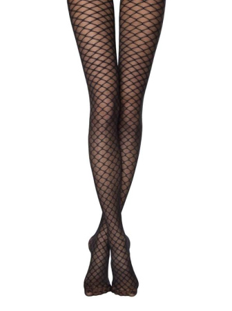 Колготки с имитацией крупной сетки ROXY Lycra, р.2, Nero